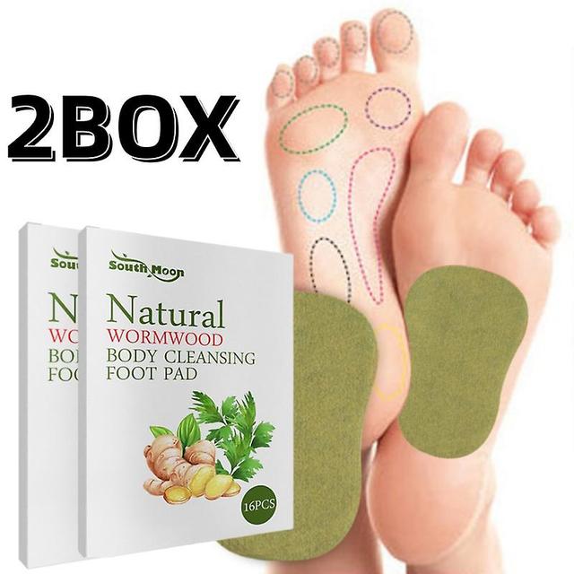 2box Wormwood Detox Foot Patches Feet Care Relieve Stress Help Sleep Slimming Body Shape Foot Paste on Productcaster.