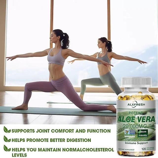 Visgaler Alxfresh Aloe Vera Capsules Fat Burning & Cellulite Slimming Pills Promotes Intestinal Motility Slim Body Detox Product 1X Bottle 60pcs on Productcaster.