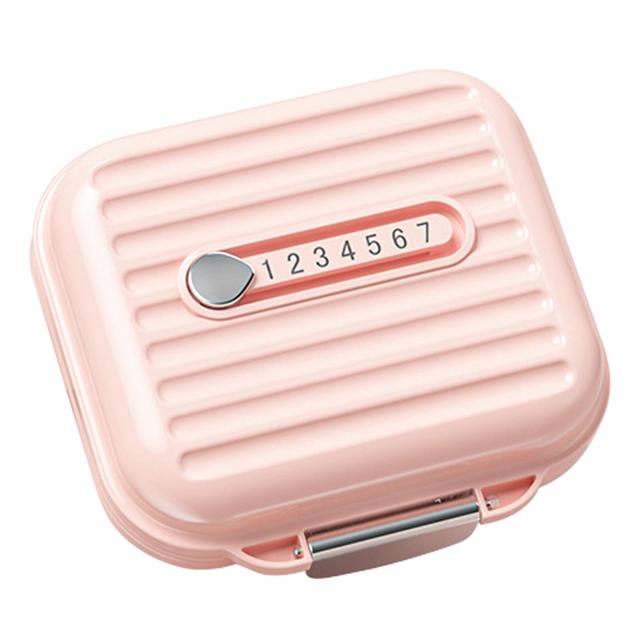 7 Day Compartment Sealed Pillbox Reusable Medicine Dispensing Organiser for Vitamins Fish Oil Pink Small on Productcaster.