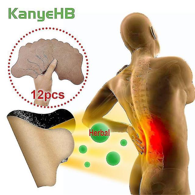 12pcs/bag Wormwood Patch Lumbar Back Spine Relieve Pain Plaster Chinese Herbal S on Productcaster.