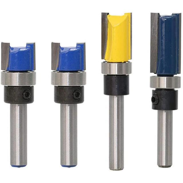 Router Bits Set 4 stks 1/4 inch schacht flush trim router bits patroon sjabloon router bit set houtbewerking top lager freesgereedschap on Productcaster.