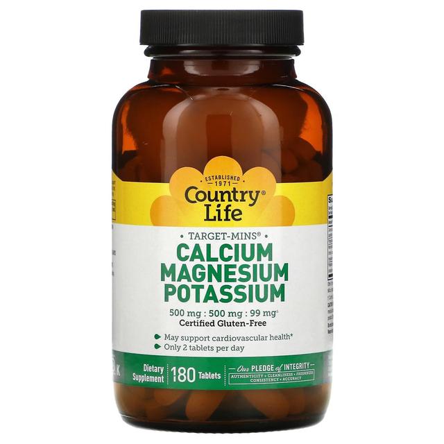 Country Life, Target-Mins kalsium, magnesium, kalium, 180 tablettia on Productcaster.