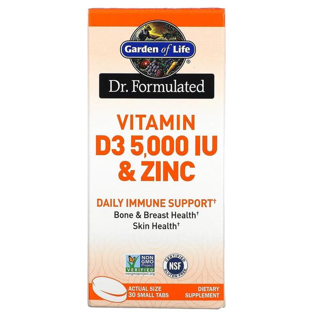 Garden of Life, Dr. Formulated, Vitamin D3 & Zinc, 30 Small Tabs on Productcaster.