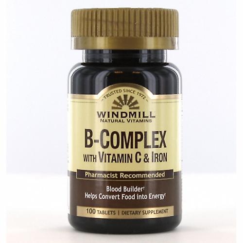 Windmill Health Complejo de vitamina B con hierro, 100 tabletas (Pack de 2) on Productcaster.