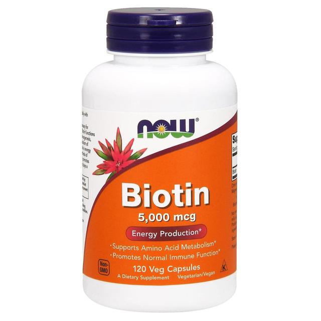 Now Foods, Biotin, 5,000 mcg, 120 Veg Capsules on Productcaster.