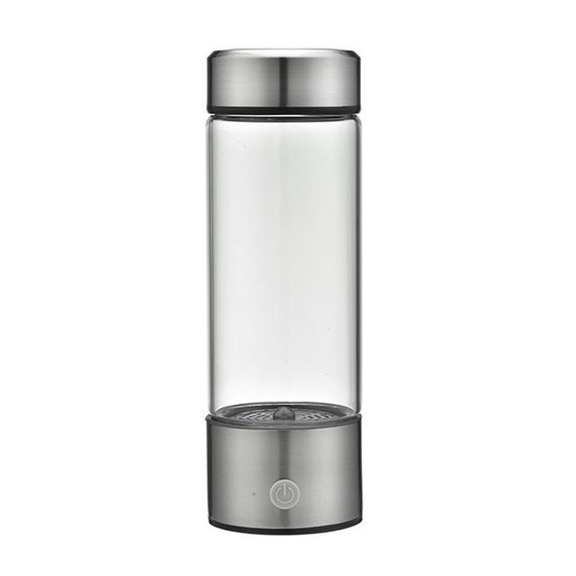 1 Set Hydrogen Water Cup Portable Hydrogen-Rich Water Ionizer Quick Electrolysis Water Bottle for Travel Exercise Silver Gray on Productcaster.