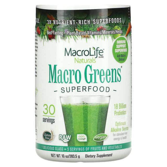 Macrolife Naturals, Macro Greens, Superfood, 10 oz (283,5 g) on Productcaster.