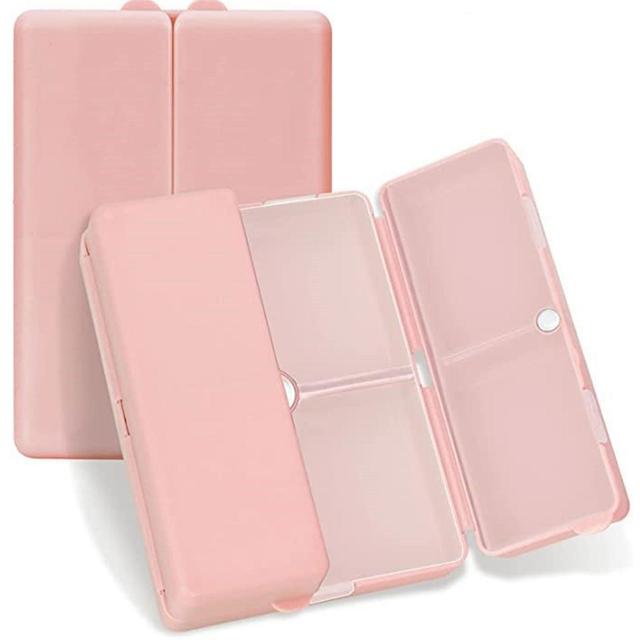 7 Days Compartments Portable Travel Pills Box, Pills Organizer With Unique Magnetic Design Pink on Productcaster.