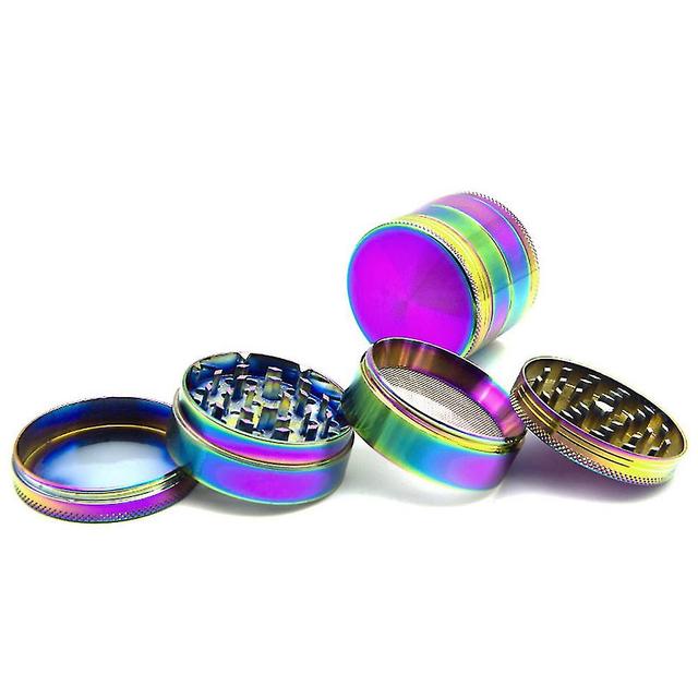 4 Layers Zinc Alloy Pollen Rainbow Grinders Grinder Metal Crusher on Productcaster.