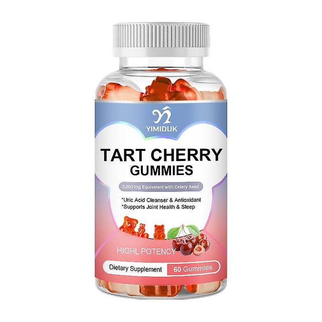 Eccpp Natural Tart Cherry Gummies 3000mg Supplement Celery Seed Extract Uric Acid Cleanser & Antioxidant Supports Joint Health & Sleep 1 Bottles on Productcaster.