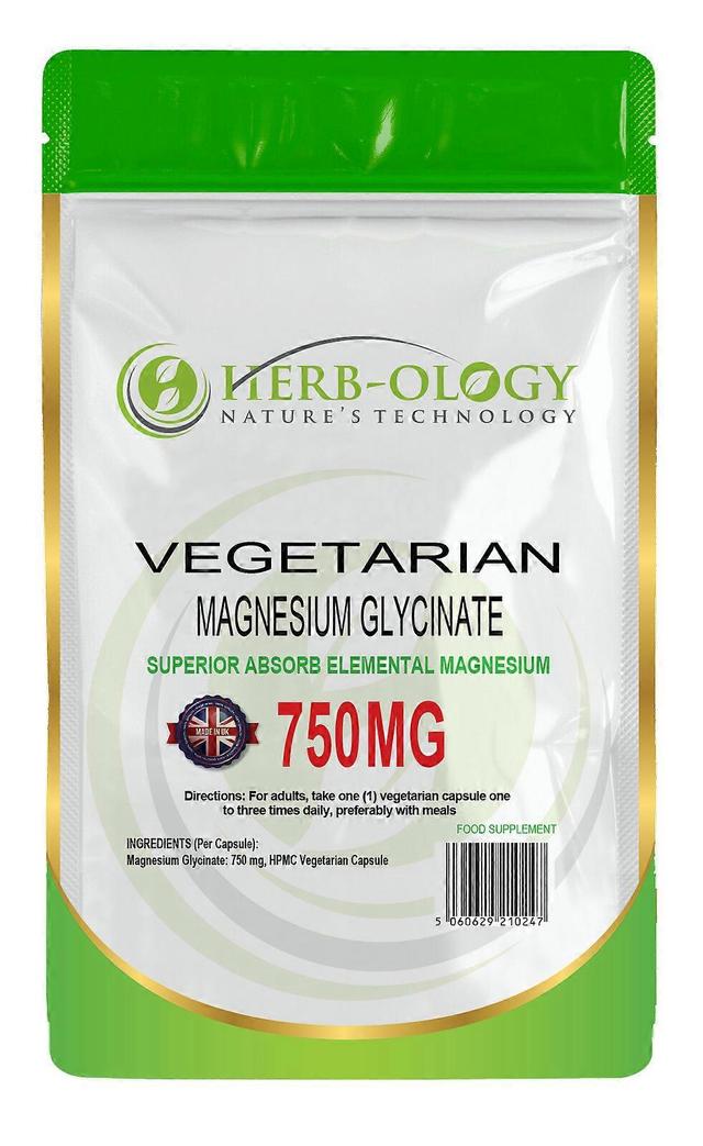 Herb-ology Magnesium Glycinate (750mg) Capsules 1 Pouch (90 Capsules) on Productcaster.