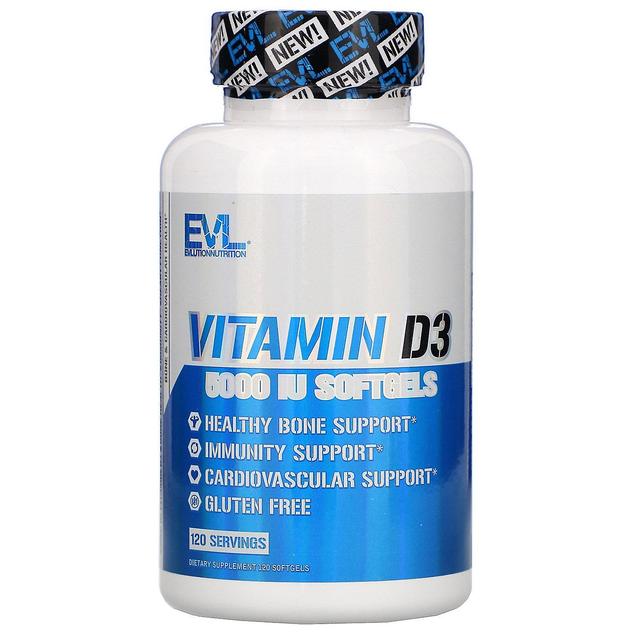 EVLution Nutrition, Vitamin D3, 5.000 I.E., 120 Softgels on Productcaster.