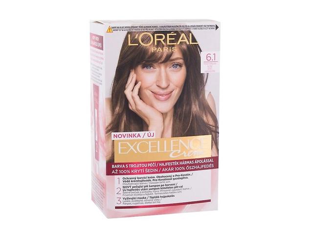 L'Oréal Paris - Excellence Creme Triple Protection 6,1 Naturalny popielaty blond - Dla kobiet, 48 ml on Productcaster.