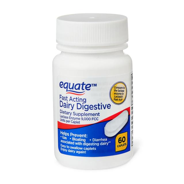 Equate fast acting dairy digestive dietary supplements, 60 count on Productcaster.