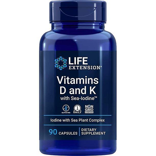 Life extension vitamins d and k with sea-iodine, 90 capsules on Productcaster.