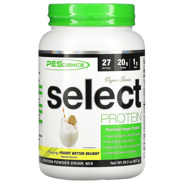 PEScience, Vegan Series, Select Protein, Peanut Butter Delight, 29.5 oz (837 g) on Productcaster.