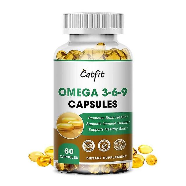 Visgaler Catfit Omega 369 Fish Oil Capsules Cod-liver Diet Supplement Rich In Dha Epa For Anti-aging Skin Eyes Heart Brain Beauty Health 60 pcs on Productcaster.