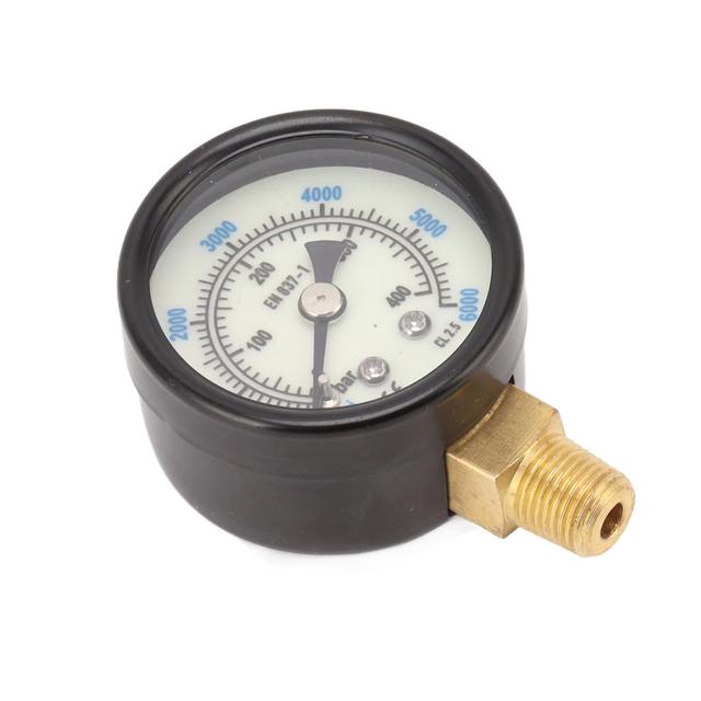 6000psi Dual Scale Pressure Gauge 1 8 Npt Connection Pressure Gauge Suitable For CO2 Aerated Bottle on Productcaster.