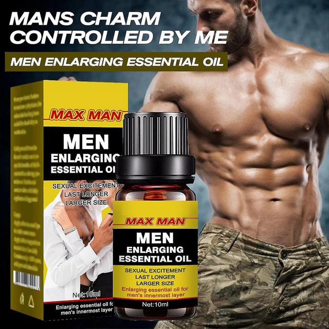 Men Energy Massage Oil, Thicker Enlarger Care Sexual Enhancement Oil For Delay Performance Strength Boost BFQ 1pcs - 10ml Yellow on Productcaster.