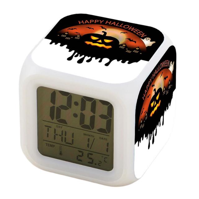 Digital Alarm Clock , Led Digital Bedroom Alarm Clock Easy Setting Cube Wake Up Clocks With 4 Sided on Productcaster.