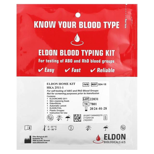 D'Adamo Personalized Nutrition D'Adamo personlig näring, Eldon Blood Typing Kit, 1 enkelt självtestkit on Productcaster.