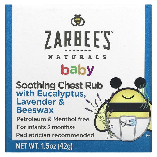 Zarbees, Naturals, Baby, Soothing Chest Rub eukalyptuksella, laventeli ja mehiläisvaha, 1,5 oz (42 g) on Productcaster.