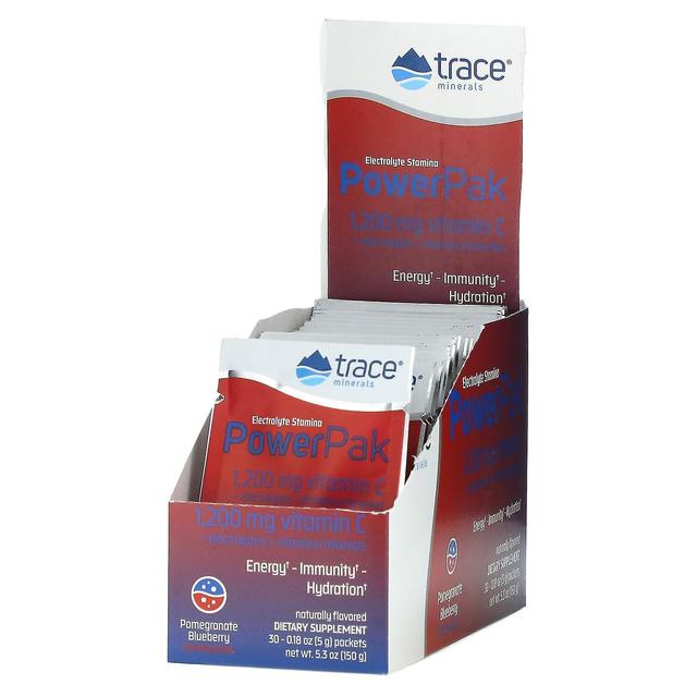 Trace Minerals Spurenelemente, Elektrolyt Ausdauer PowerPak, Granatapfel Heidelbeere, 30 Pakete , 0,18 oz (5 g) Eac on Productcaster.