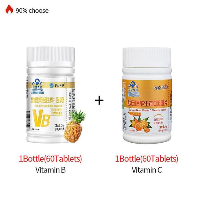 Jinzhaolai Vitamin B Complex Tabletter Kosttilskud Vitaminer B1 B2 B6 B12 For mænd Kvinder Ananas Smag Mundsår Stay Up Cfda Godkend 1pcVB 1pcVC on Productcaster.