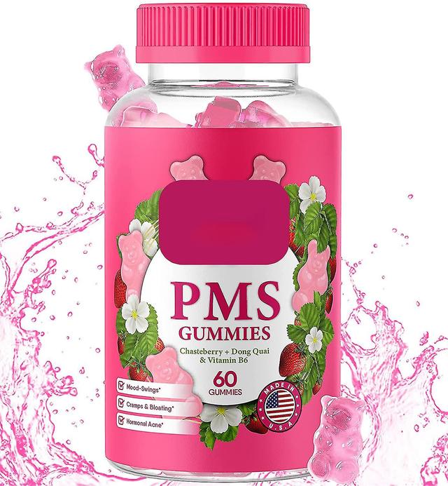 Pms Gummies - Pms Vitamine für Frauen & Jugendliche - Pms Linderung - Krämpfe, Blähungen, Stimmungsschwankungen (Erdbeere, 60 Tabletten) 1 pcs on Productcaster.