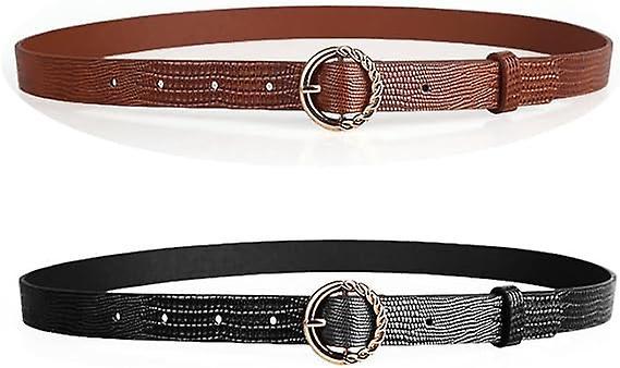 Dewenwils 2 billeder ceinture femme en anneau torique, ceinture en faux cuir, ceinture femme fine, elegant ceinture femme pour femme fille dame on Productcaster.