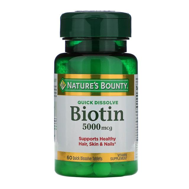 Natures Bounty Nature's Bounty, Biotin, 5,000 mcg, 60 Quick Dissolve Tablets on Productcaster.