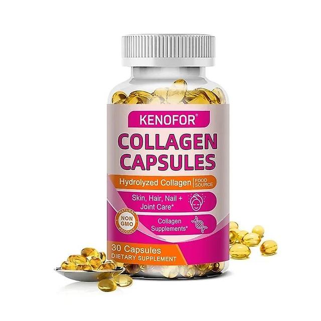 Sofirn Kenofor Hydrolyzed Collagen capsules, collagen supplement that supports the health of skin, hair and nails and is non-GMO 30 count-1bottle on Productcaster.