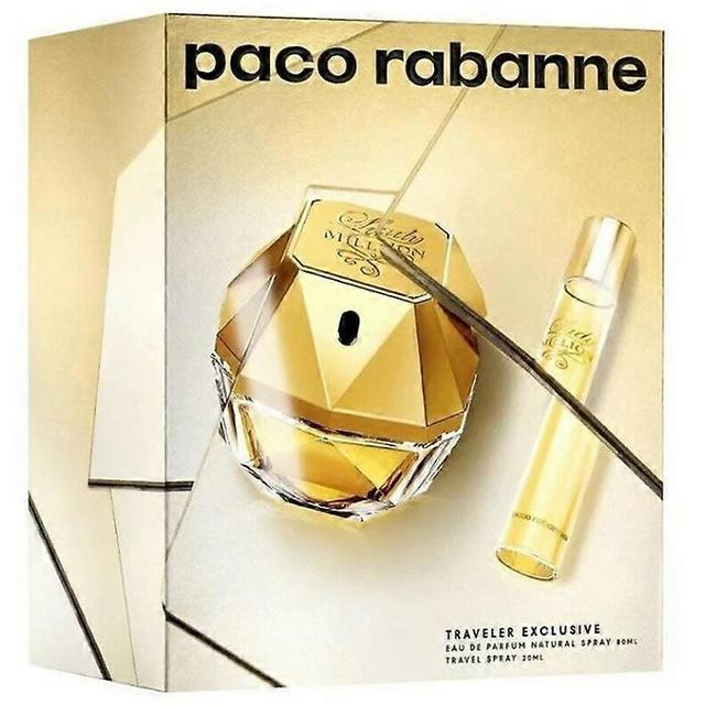 Paco rabanne lady million eau de perfume spray 80ml set 2 pieces on Productcaster.