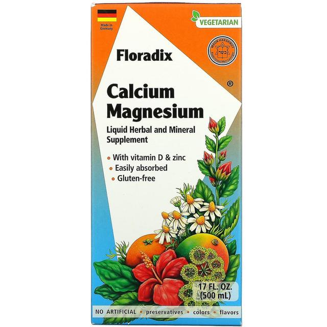 Gaia Herbs Gaia örter, Floradix, Kalciummagnesium med vitamin D & zink, 17 fl oz (500 ml) on Productcaster.