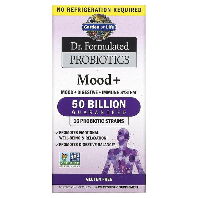 Garden of Life, Dr. Formuloidut probiootit, Mood+, 60 kasviskapselia on Productcaster.