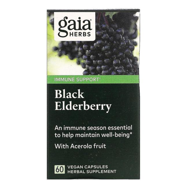 Gaia Herbs, Black Elderberry with Acerola Fruit, 60 Vegan Capsules on Productcaster.