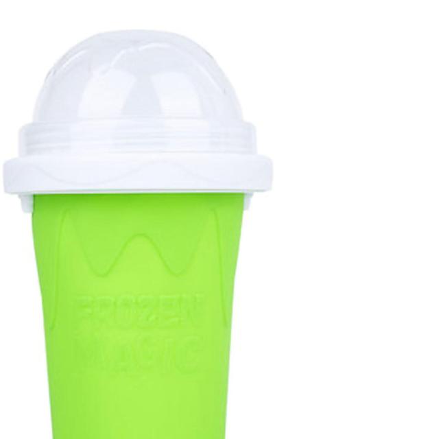 Portable Thirst Quencher Ice Slushy Maker Cup - Quick Frozen Cup for DIY Smoothie - 400ml Green on Productcaster.