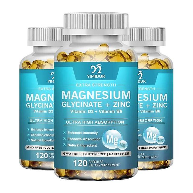 Visgaler Magnesium Glycinate & Zinc Vitamin D3 B6 Natural Sleep Support Bone Health Immunity Mood Support Heart Health & Muscle Recovery 3 Bottles ... on Productcaster.