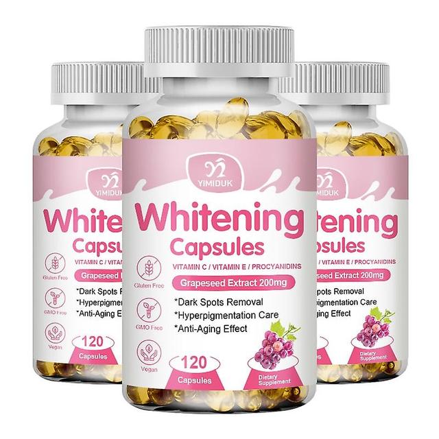 Eccpp Whitening Capsules Beauty Collagen Vitamins Anti-aging Whitening Skin Capsules Health Support , Speed Up Blood Metabolism 3 Bottle 120 pcs on Productcaster.