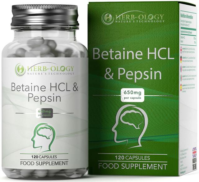 Herb-ology Betaiini HCL &Pepsin (650 mg) 1 Bottle (120 Capsules) on Productcaster.