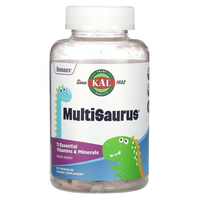 KAL, Dinosaurs, MultiSaurus, Mixed Berry, 90 Chewables on Productcaster.