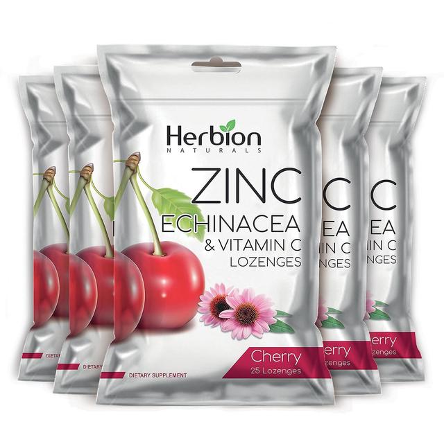 Herbion Naturals Zinc, Echinacea & Vitamin C Lozenges with Natural Cherry Flavor, 25Ct - (Pack of 5) on Productcaster.