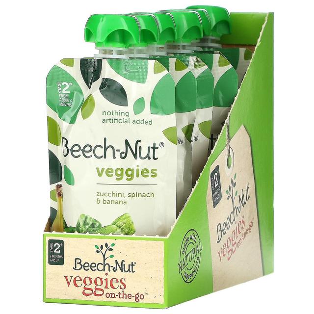 Beech-Nut, Veggies, 6+ Months, Zucchini, Spinach & Banana, 12 Pouches, 3.5 oz (99 g) Each on Productcaster.