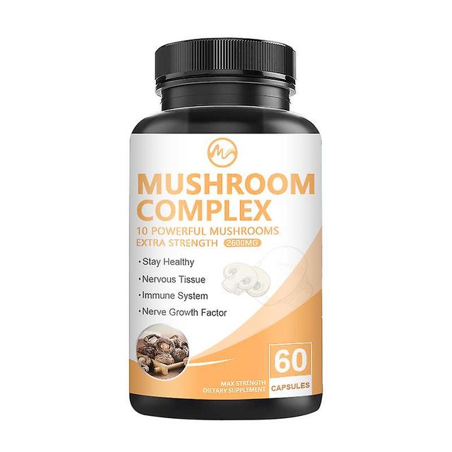 Huamade Minch Mushroom Complex Capsules 2600mg Enhances Immune System&energy Supplement Cognitive Function Relieve Anxiety 60 Pcs on Productcaster.