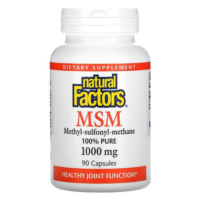 Natural Factors Naturliga faktorer, MSM, 1,000 mg, 90 kapslar on Productcaster.