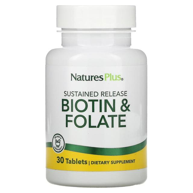 Nature's Plus NaturesPlus, Biotin & folat med fördröjd frisättning, 30 tabletter on Productcaster.