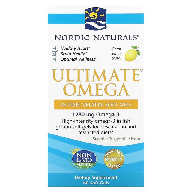 Nordic Naturals, Ultimate Omega, Lemon, 640 mg, 60 Soft Gels on Productcaster.