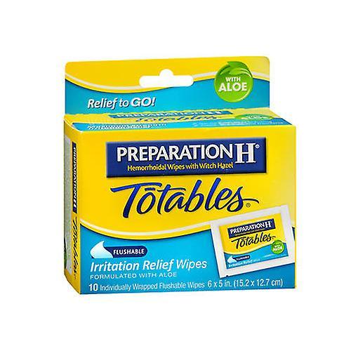 Preparation H Voorbereiding H Hemorrhoidal Wipes With Witch Hazel Flushable Wipes, 10 elk (Verpakking van 1) on Productcaster.