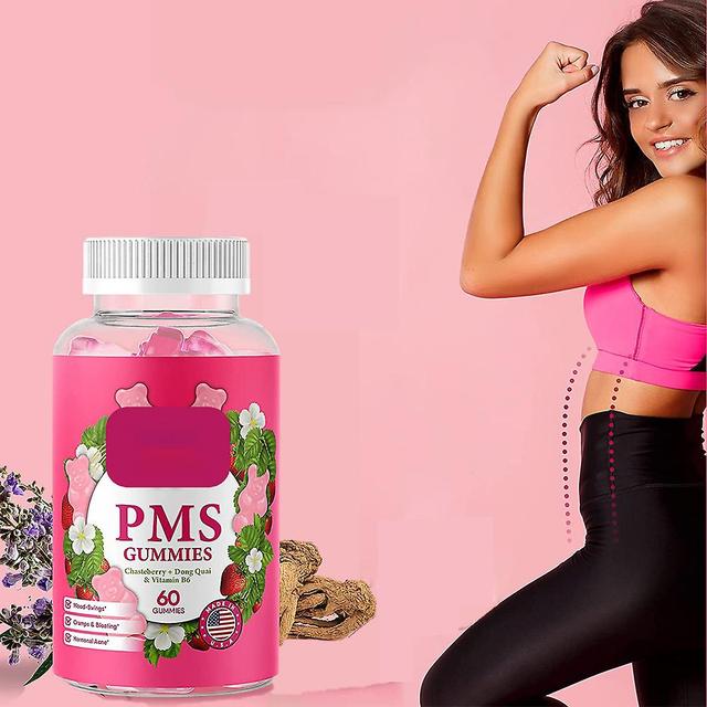 Pms Gummies - Pms Vitamine für Frauen & Jugendliche - Pms Linderung - Krämpfe, Blähungen, Stimmungsschwankungen (Erdbeere, 60 Tabletten) 1 pcs on Productcaster.