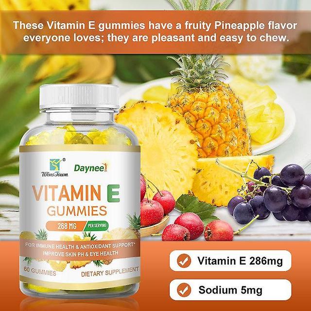 60ct Vitamin E Gummy Skin Anti-aging Formula Reduces Wrinkles 3PCS on Productcaster.